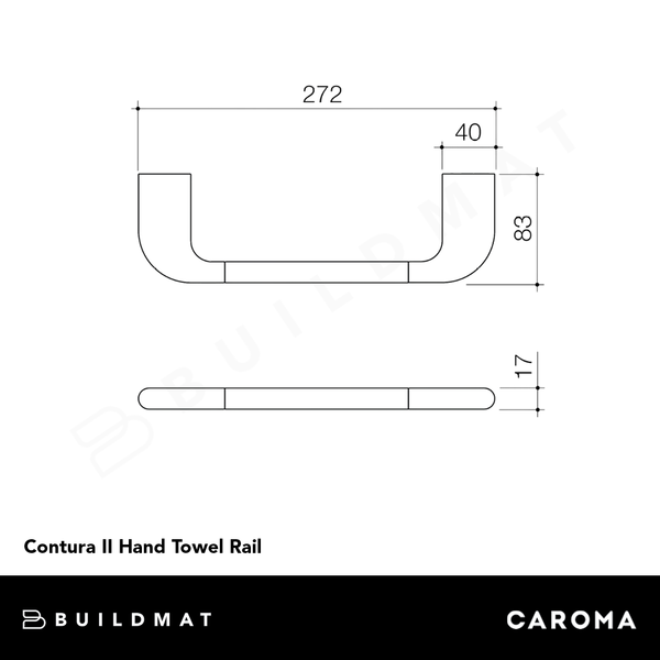 Caroma Contura II Hand Towel Rail Matte Black