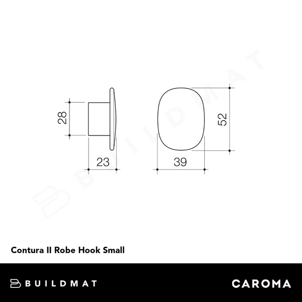 Caroma Contura II Robe Hook Small Matte Black