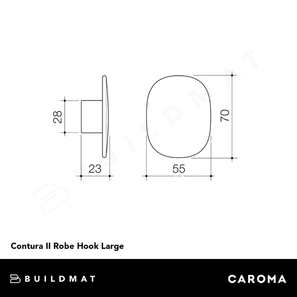 Caroma Contura II Robe Hook Large Brushed Brass