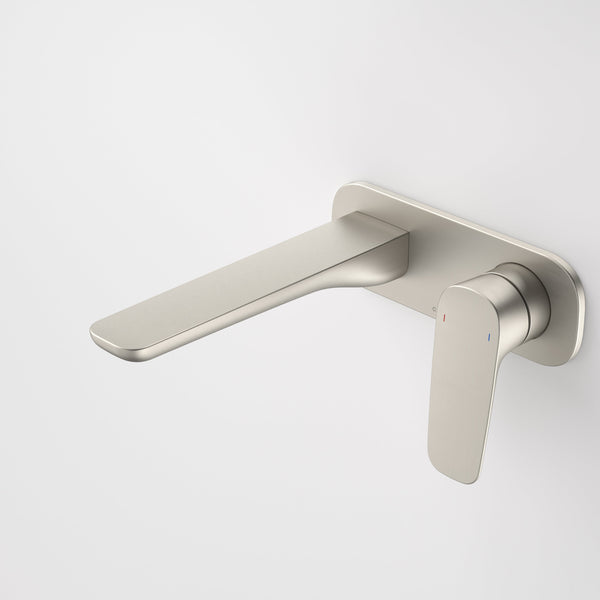 Caroma Contura II Wall Basin/Bath Mixer 180mm Brushed Nickel