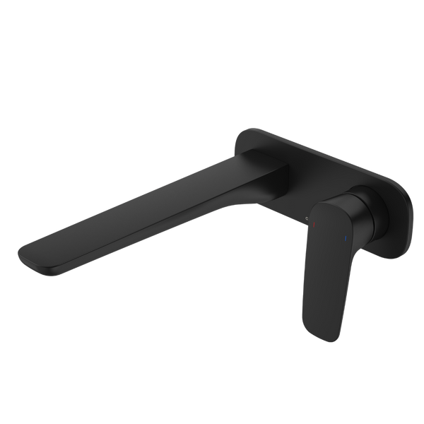 Caroma Contura II Wall Basin/Bath Mixer 220mm Lead Free Matte Black