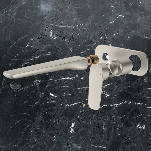 Caroma Contura II Wall Basin/Bath Mixer 220mm (Trim Kit Only) Brushed Nickel Lead Free