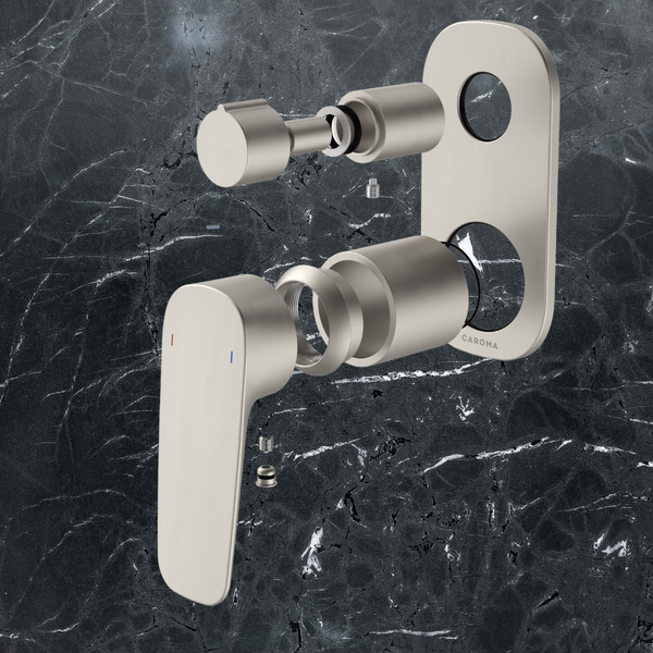 Caroma Contura II Bath/Shower Mixer with Diverter (Trim Kit Only) Brushed Nickel