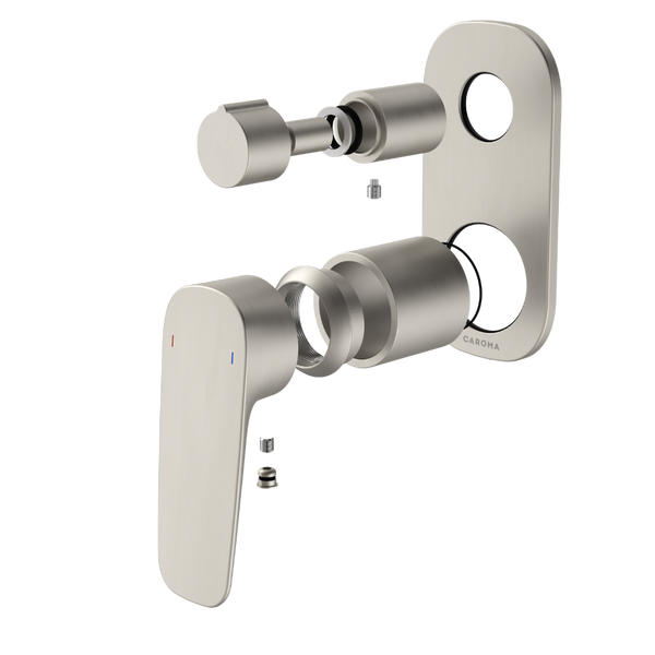 Caroma Contura II Bath/Shower Mixer with Diverter (Trim Kit Only) Brushed Nickel
