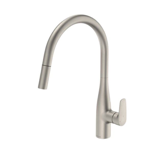 Caroma Contura II Pull Out Sink Mixer Brushed Nickel Lead Free