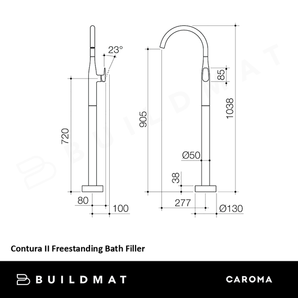 Caroma Contura II Freestanding Bath Filler Brushed Nickel