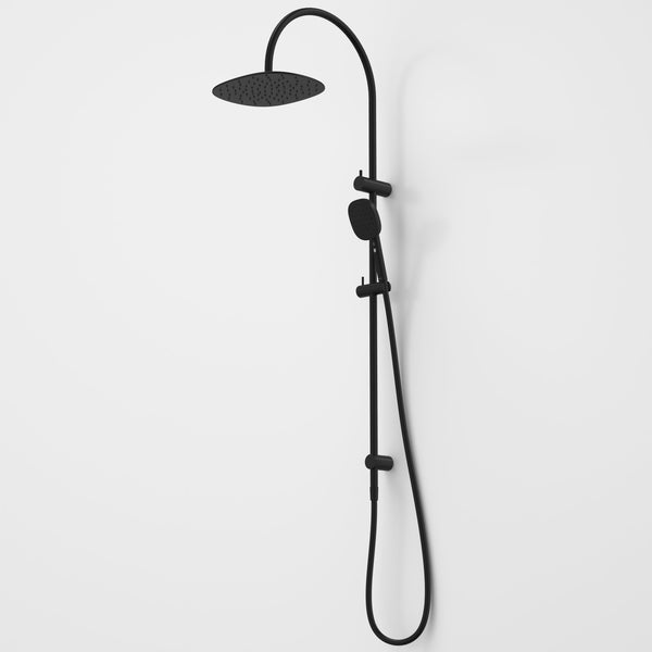 Caroma Contura II Rail Shower with Overhead Black