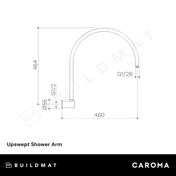 Caroma Upswept Shower Arm Matte Black