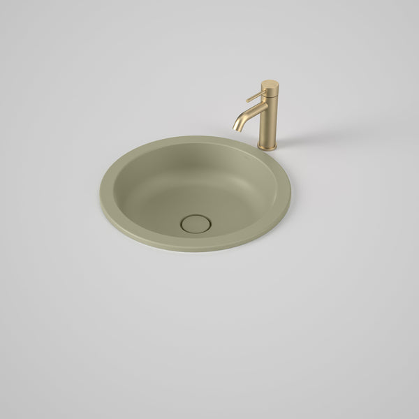 Caroma Liano II 440mm Round Under/Over Counter Basin Matte Green