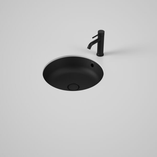 Caroma Liano II 440mm Round Under/Over Counter Basin With Overflow Matte Black