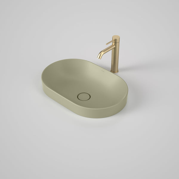 Caroma Liano II 530mm Pill Inset Basin Matte Green
