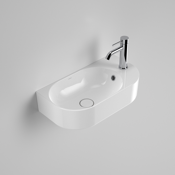 Caroma Liano II Hand Wall Basin 1 Tap Hole with Overflow White
