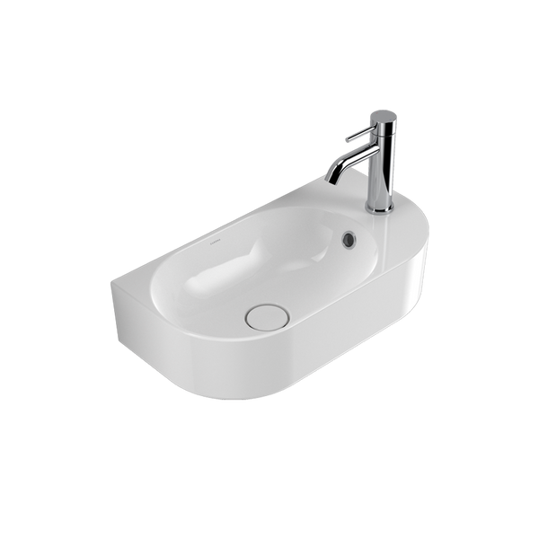 Caroma Liano II Hand Wall Basin 1 Tap Hole with Overflow White