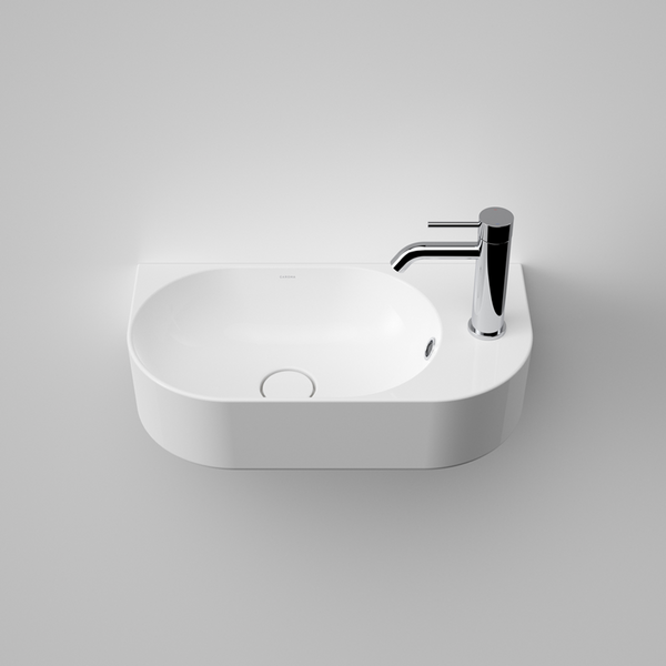 Caroma Liano II Hand Wall Basin 1 Tap Hole with Overflow White