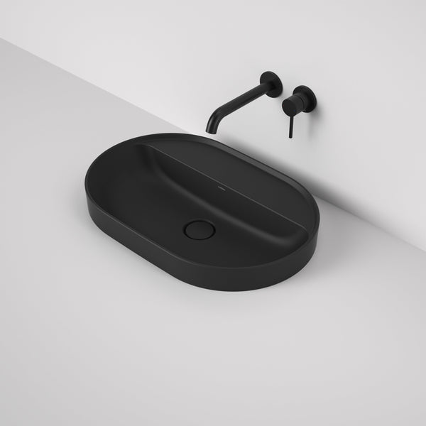 Caroma Liano II 600mm Pill Inset Basin with Tap Landing Matte Black