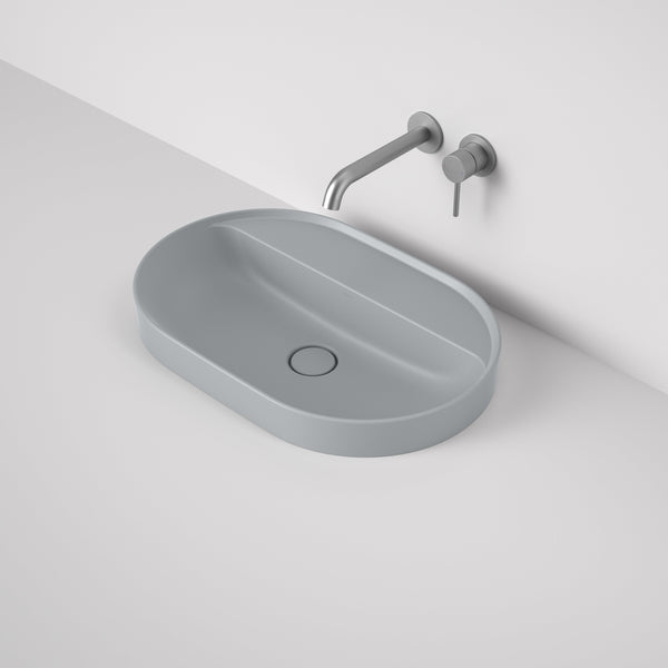 Caroma Liano II 600mm Pill Inset Basin with Tap Landing Matte Grey