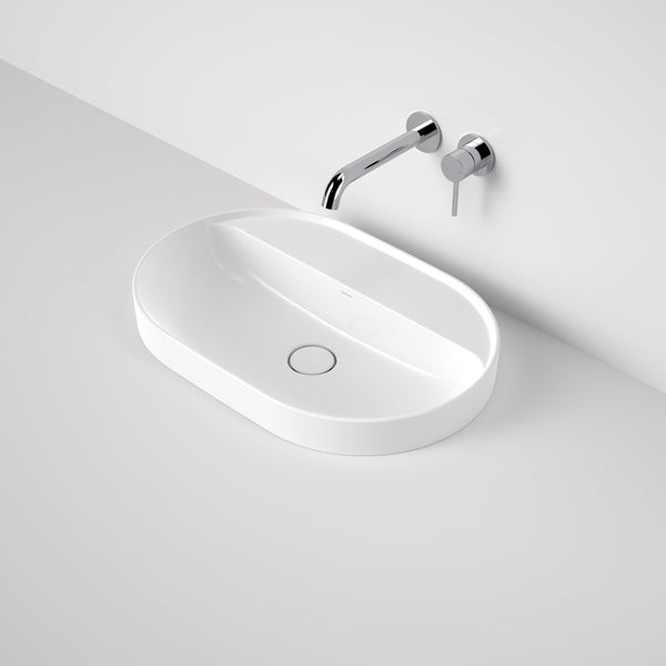 Caroma Liano II 600mm Pill Inset Basin with Tap Landing White