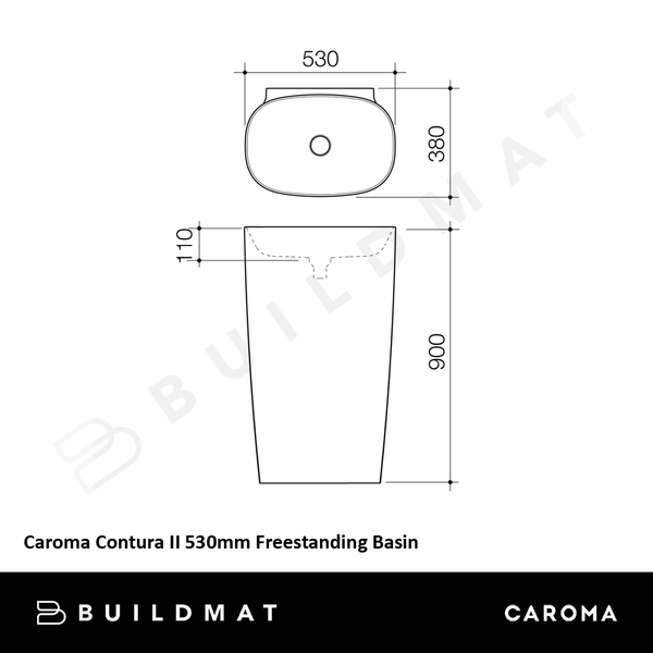 Caroma Contura II 530mm Freestanding Basin Matte Clay