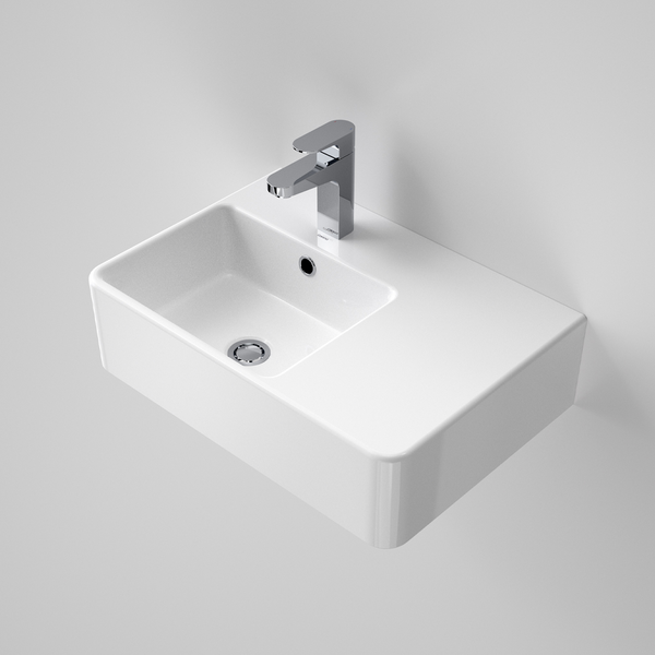 Caroma Cube Extension Wall Basin Right Hand Side Shelf 1 Taphole White