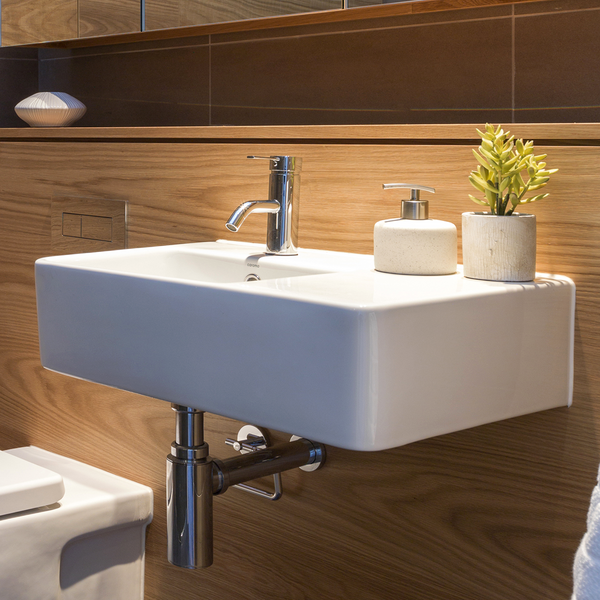 Caroma Cube Extension Wall Basin Right Hand Side Shelf 1 Taphole White