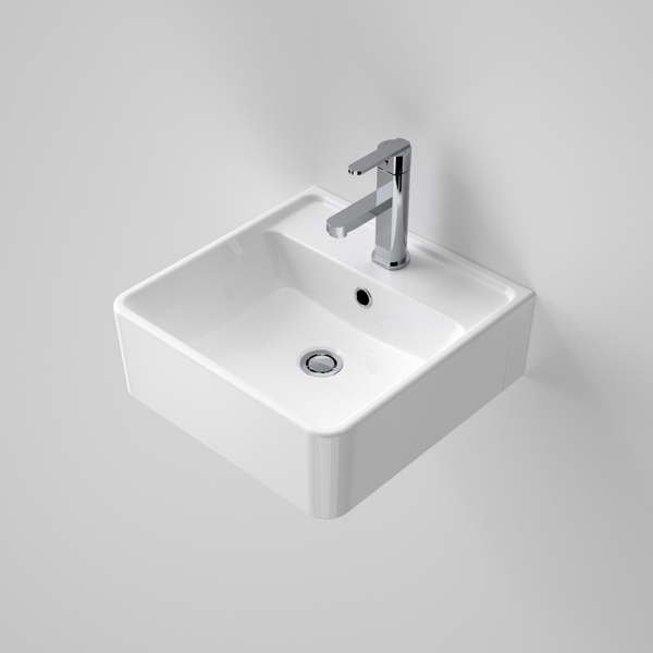 Caroma Carboni II Wall Basin 1 Taphole White