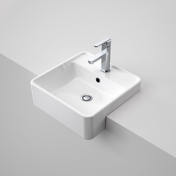 Caroma Carboni II Semi Recessed Basin 1 Taphole White