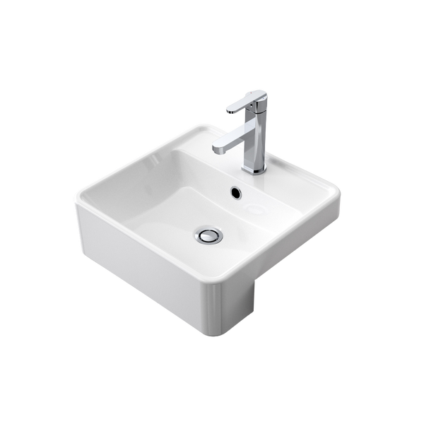 Caroma Carboni II Semi Recessed Basin 1 Taphole White