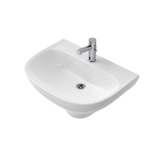 Caroma Care 600 Wall Basin (with Germgard) and 1 Taphole White