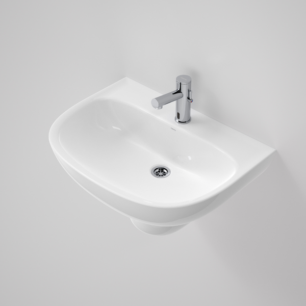 Caroma Care 600 Wall Basin (with Germgard) and 1 Taphole White