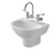 Caroma Care 500 Wall Basin (with GermGard) No Taphole White