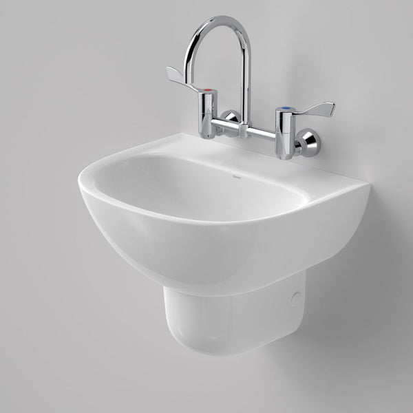 Caroma Care 500 Wall Basin (with GermGard) No Taphole White