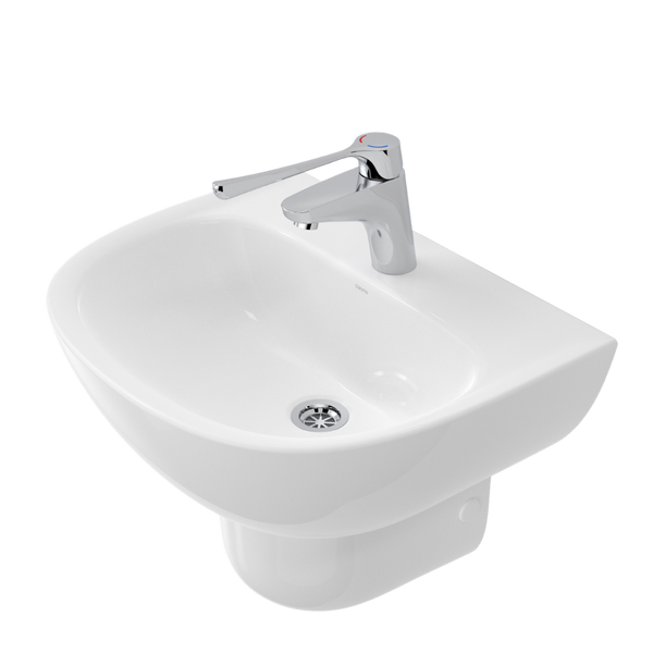Caroma Care 500 Wall Basin with GermGard and 1 Taphole White