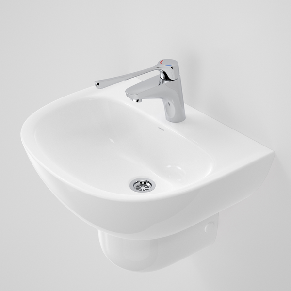 Caroma Care 500 Wall Basin with GermGard and 1 Taphole White