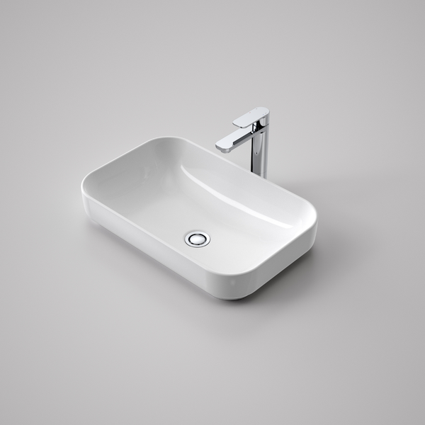 Caroma Tribute Rectangle 530mm Inset Basin (No Tap Hole) White