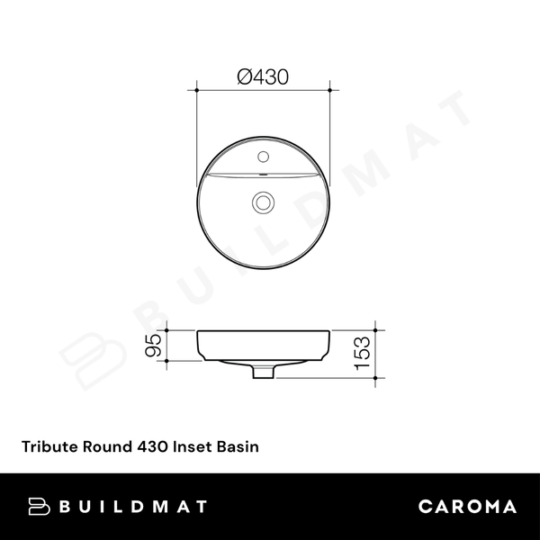 Caroma Tribute Round 430 Inset Basin White