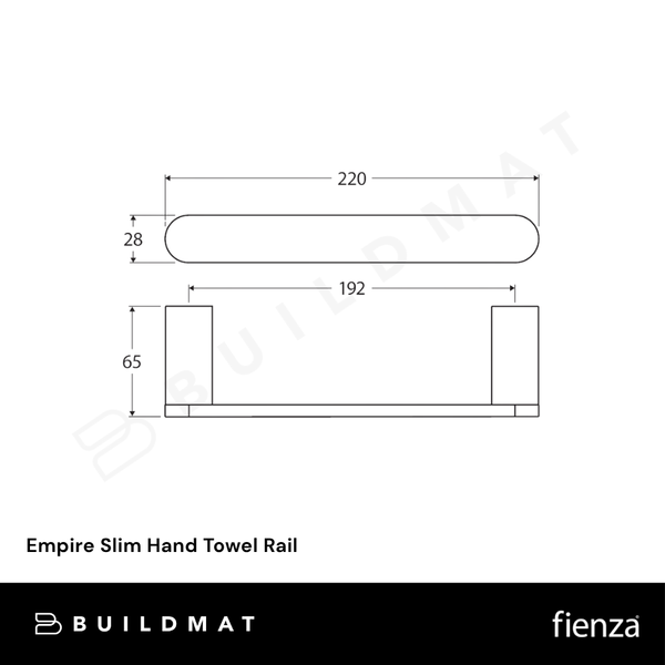 Fienza Empire Slim Hand Towel Rail Gunmetal
