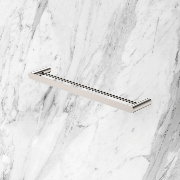 Fienza Empire Slim Double Towel Rail 600mm Brushed Nickel
