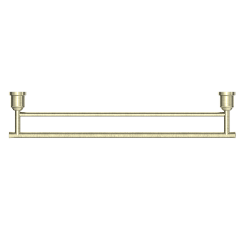 York Double Towel Rail 600mm Aged Brass