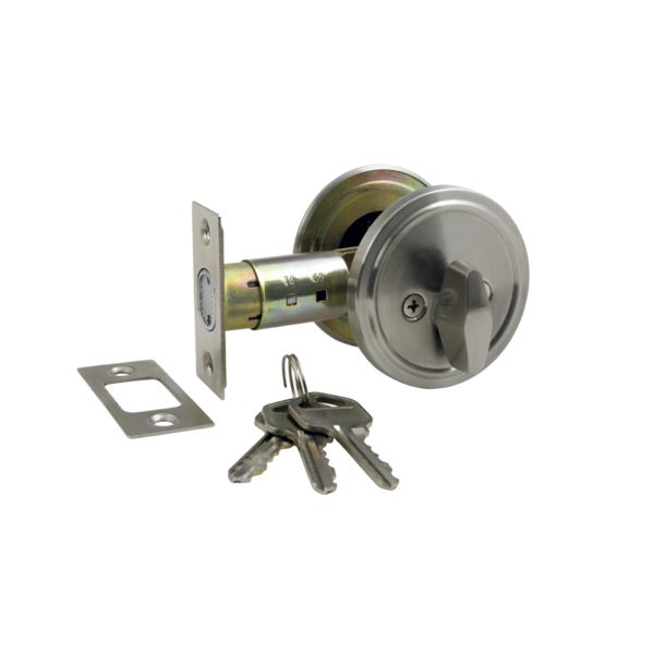 Zanda Jura Deadbolt Single Cylinder (Keyed Different) Brushed Nickel