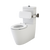 Caroma Care 800 Cleanflush Wall Faced with Backrest and Pedigree II Care Single Flap Seat White with GermGard