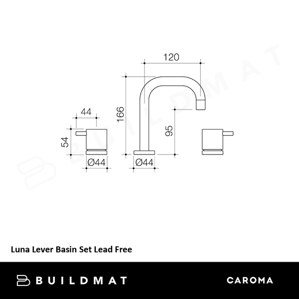 Caroma Luna Lever Basin Set Black Lead Free