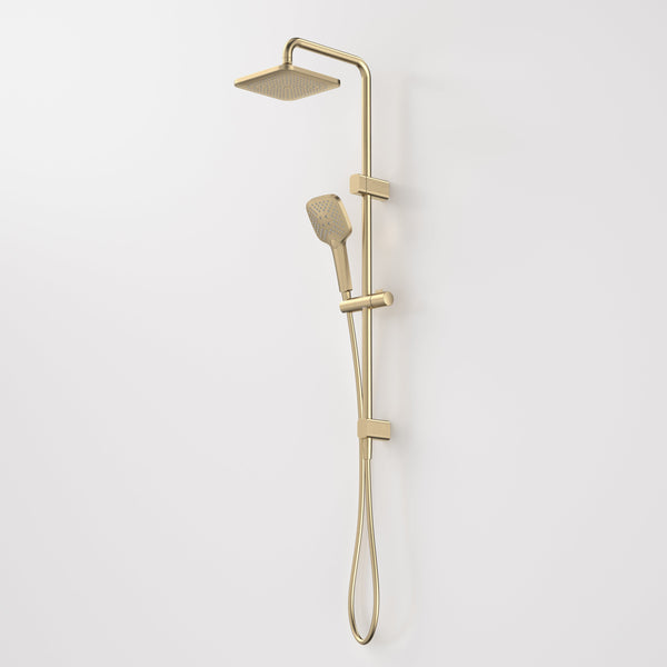 Caroma Luna System Overhead Shower On Rail Brushed Brass