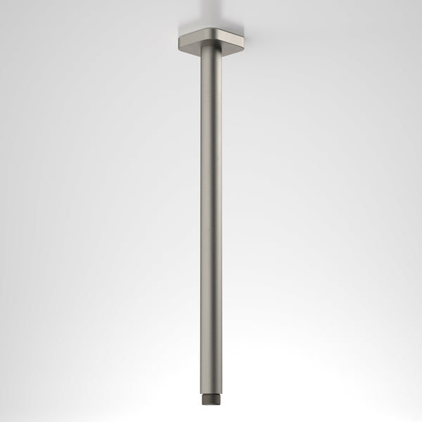 Caroma Luna Straight Arm Square Flange 410mm Brushed Nickel