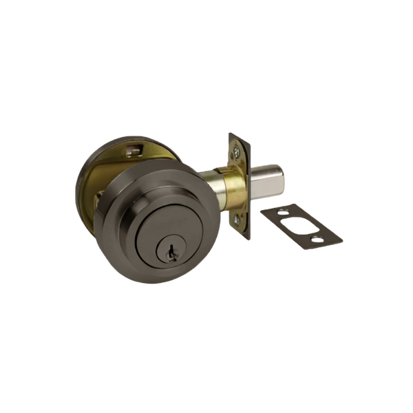 Zanda Round Slimline Deadbolt Graphite Nickel