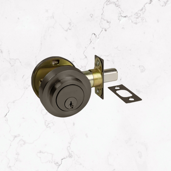 Zanda Round Slimline Deadbolt Graphite Nickel