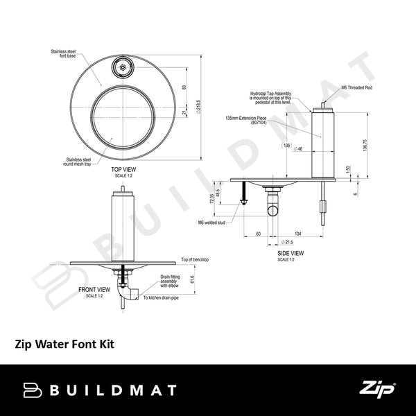 Zip Water Font Kit Brushed Rose Gold