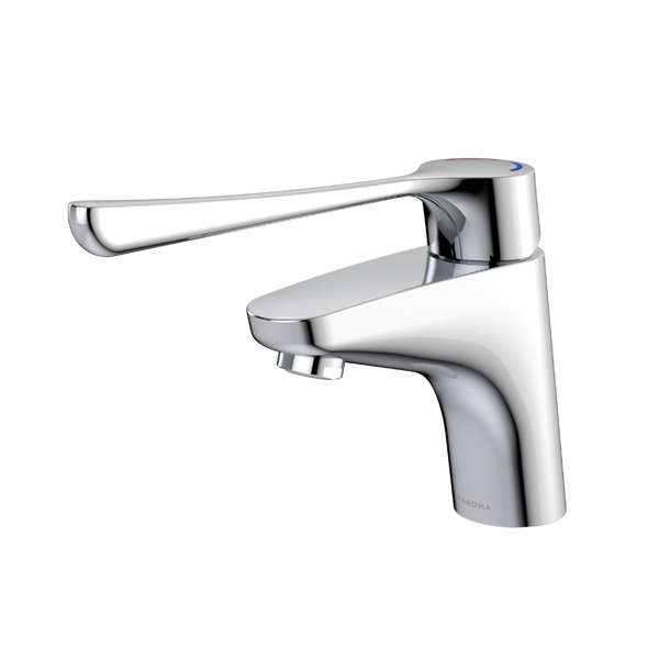 Caroma Care Plus Basin Mixer with Care Handle H/C Lead Free Chrome