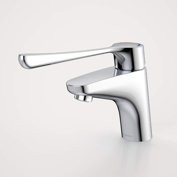 Caroma Care Plus Basin Mixer with Care Handle H/C Lead Free Chrome