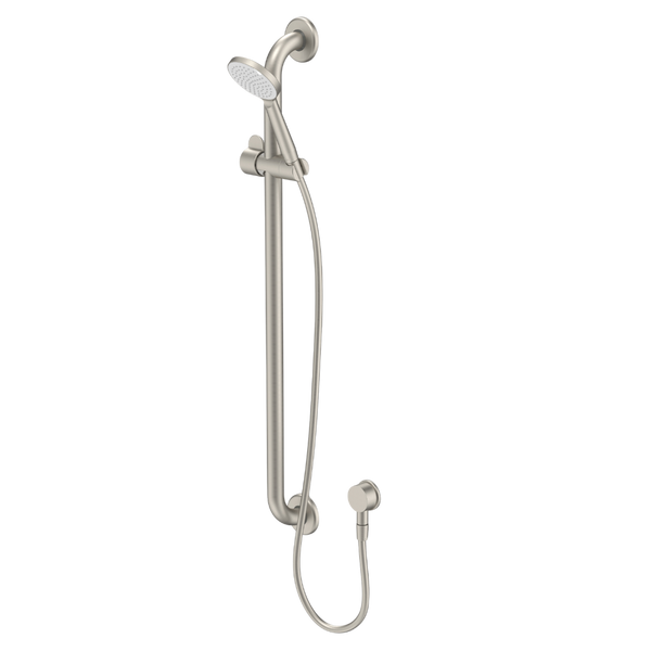Caroma Care Support Shower Set 900mm Rail Brushed Nickel