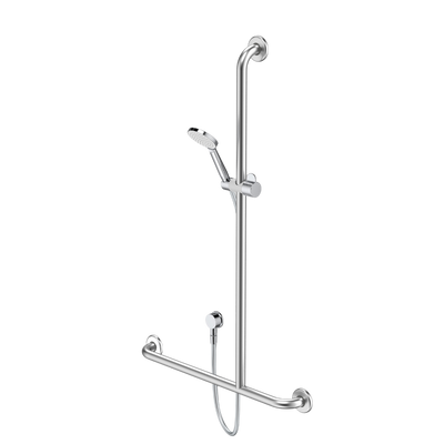 Caroma Care Support Accessible Shower Set with Inverted T Rail RH Chrome